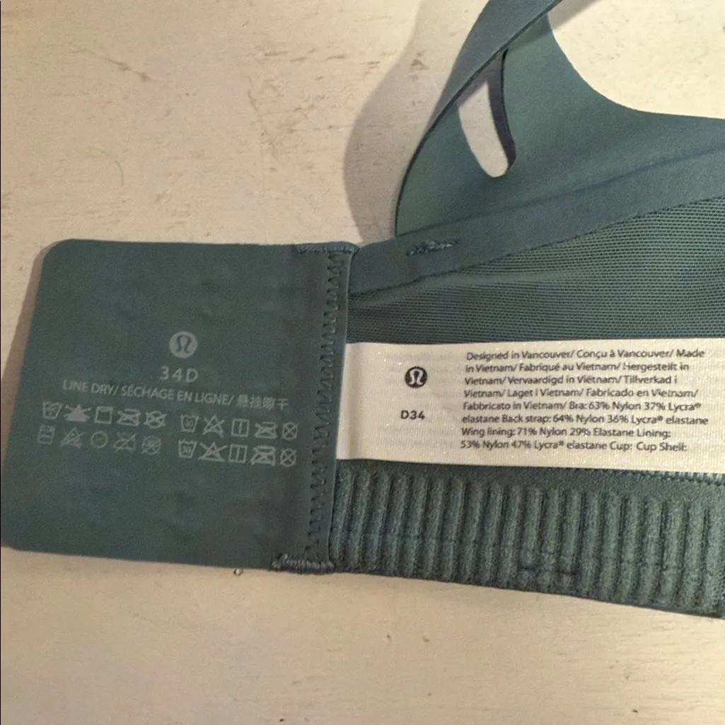 Lululemon AirSupport Bra High Support C–DDD Cups 34D - Image 3