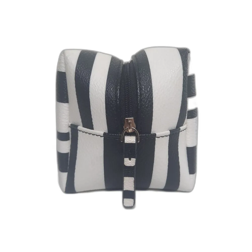 Cosmetic Bag Black White Stripes - Image 4