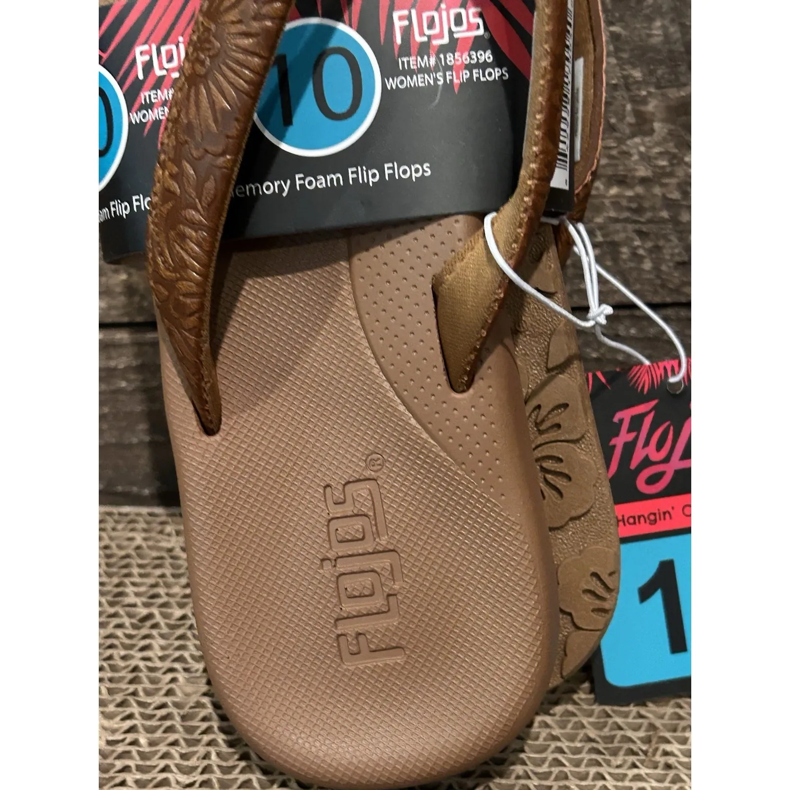 Flojos Ladies Rosita‎ Flip Flops Sandals Thongs, Beige Size 10 - Image 3