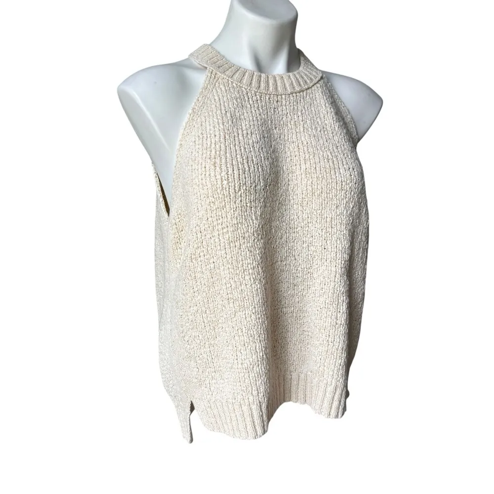 J. Crew High-neck Sweater Tank in Ecru, Sz L - Image 9