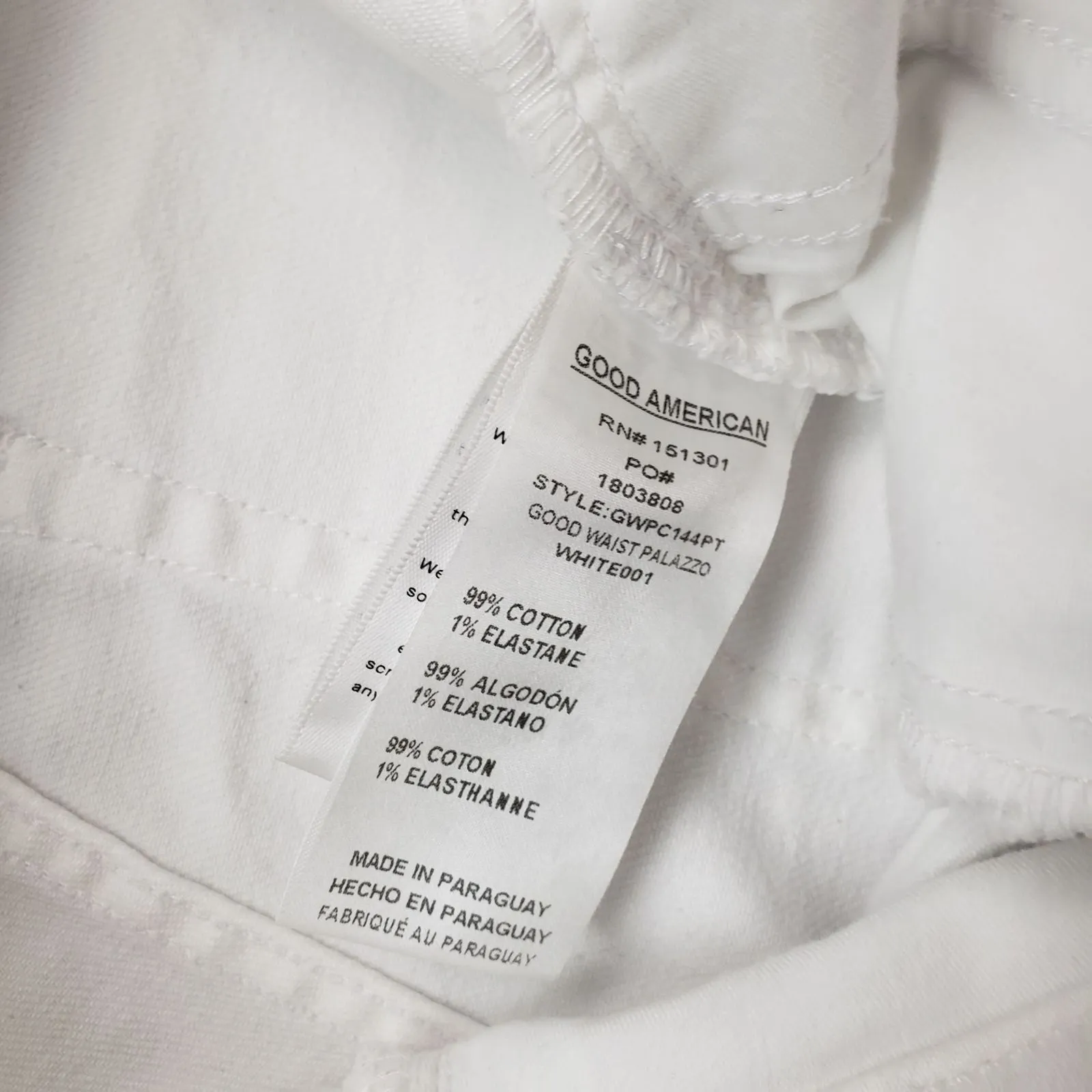 Good American Good Waist Palazzo Wide Leg Cropped Jeans Womens 10 / 30 White - Image 4