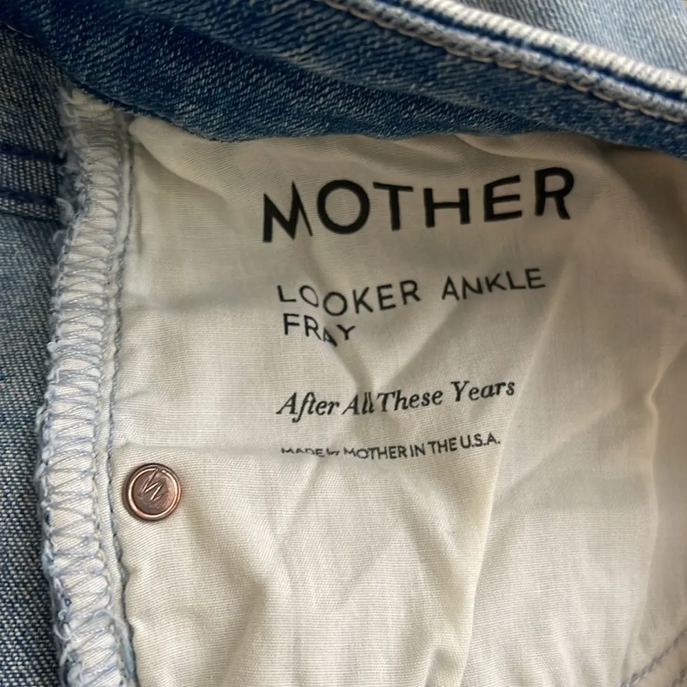 MOTHER Looker Ankle Fray Skinny Jeans After All These Years 25 Blue - Image 4