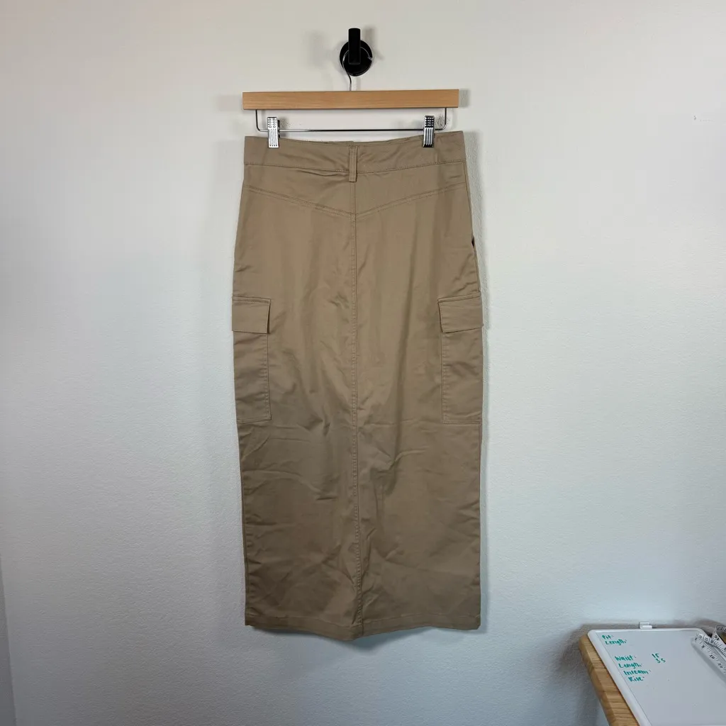 Jason Wu Women’s Cargo Pocket Midi Skirt in Tan Khaki Size XS - Image 9