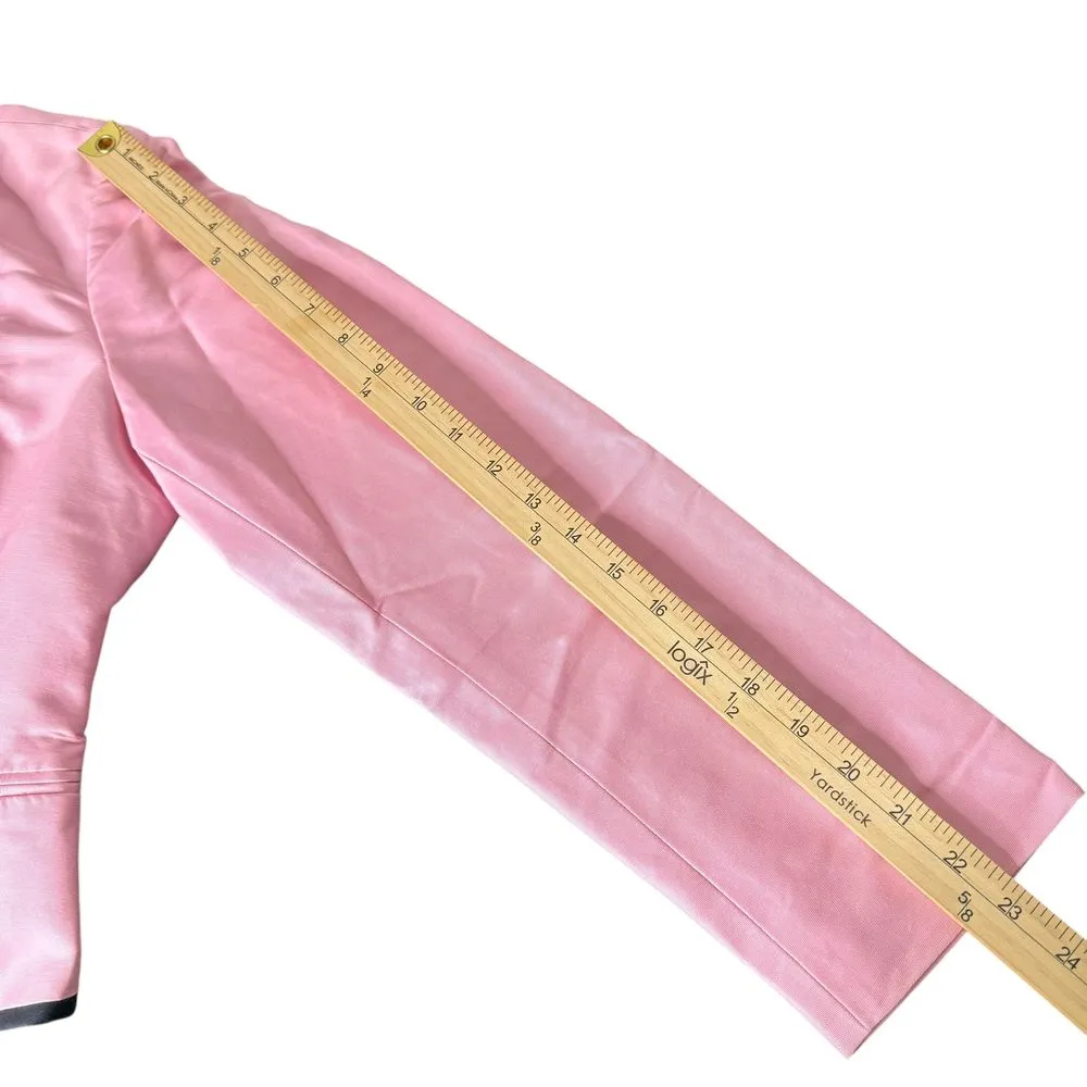 Carlisle Pink Blazer Mandarin Collar Suit‎ Jacket Women Size 10 Peplum Statement - Image 15