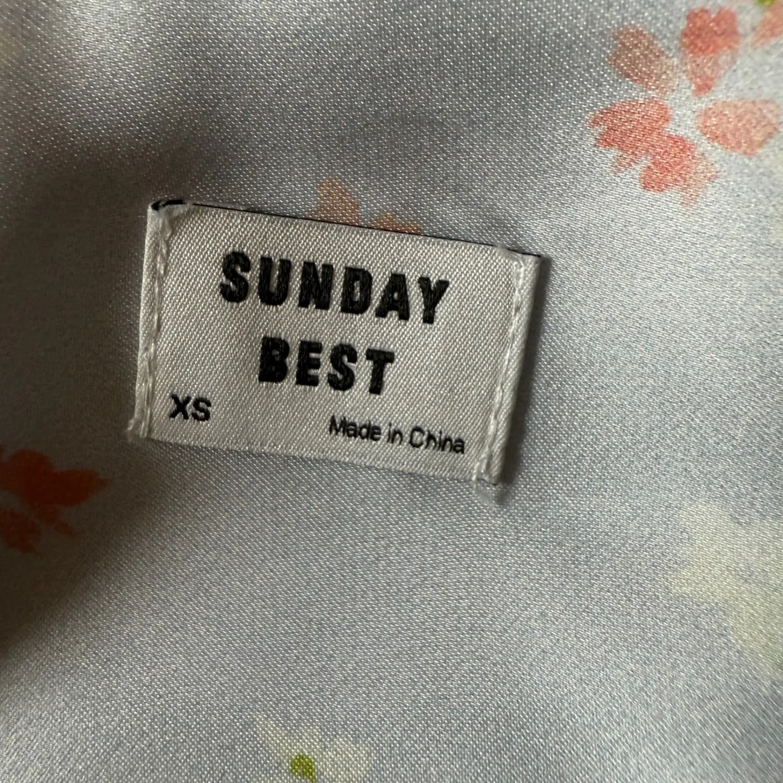 ARITZIA Elektra Camisole Floral Tie Front Crop Top XS Pale Blue - Image 6