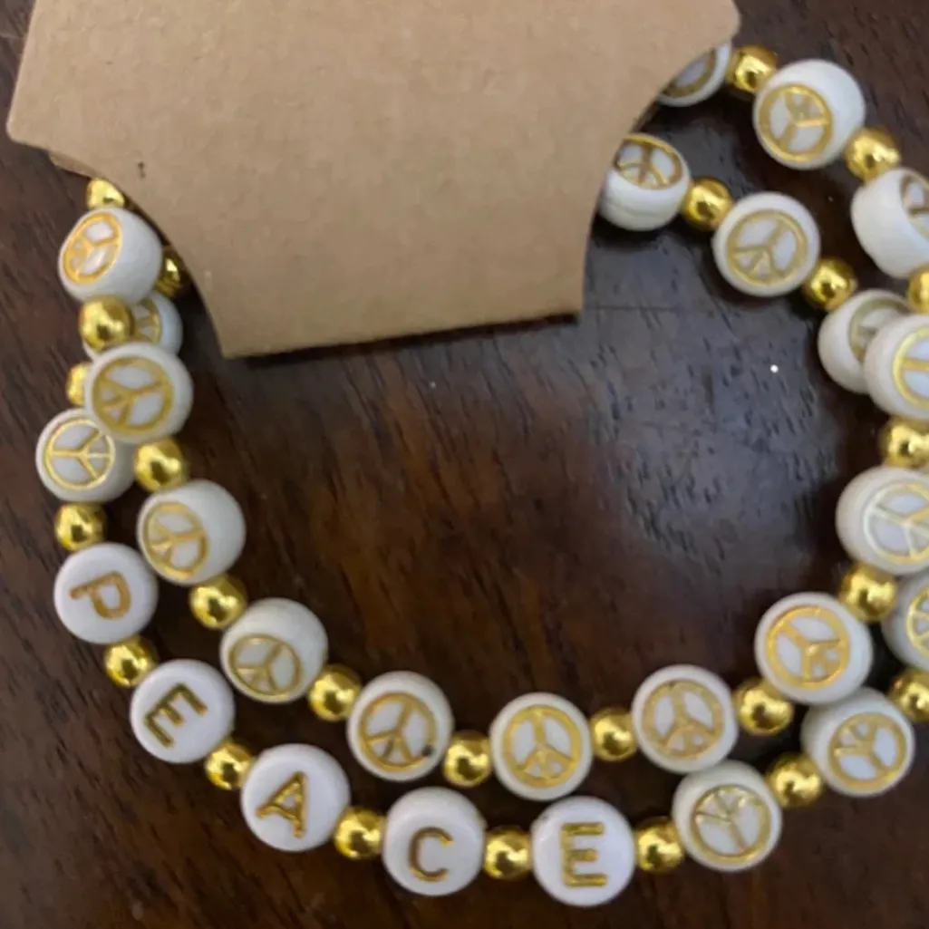 NWT PEACE bracelet set - Image 2