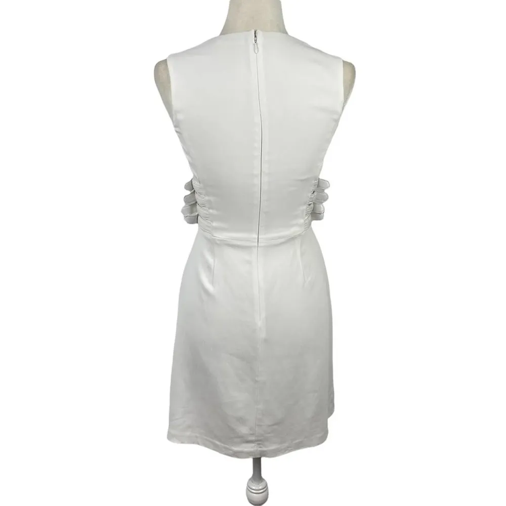 A.L.C. Women's Size 0 Anderson Crepe Mini Dress Buckle Waist Detail Coastal - Image 8