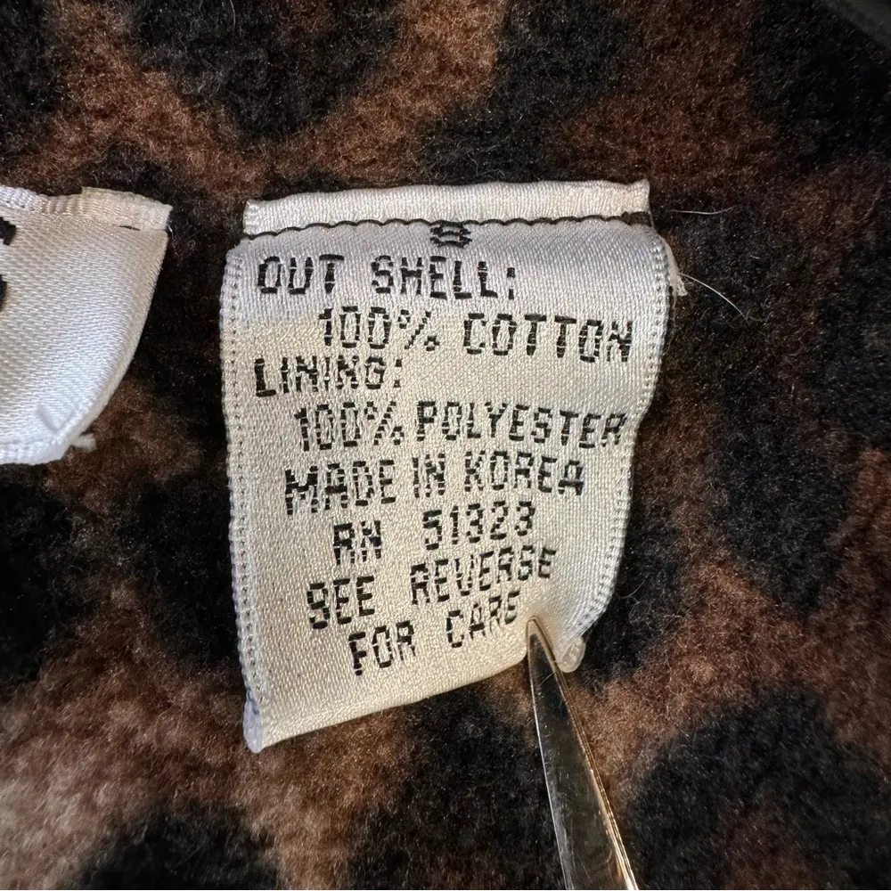 Chaus Sport Brown Vest With Animal Print Fleece Lining  & Trim Size Small - Image 9