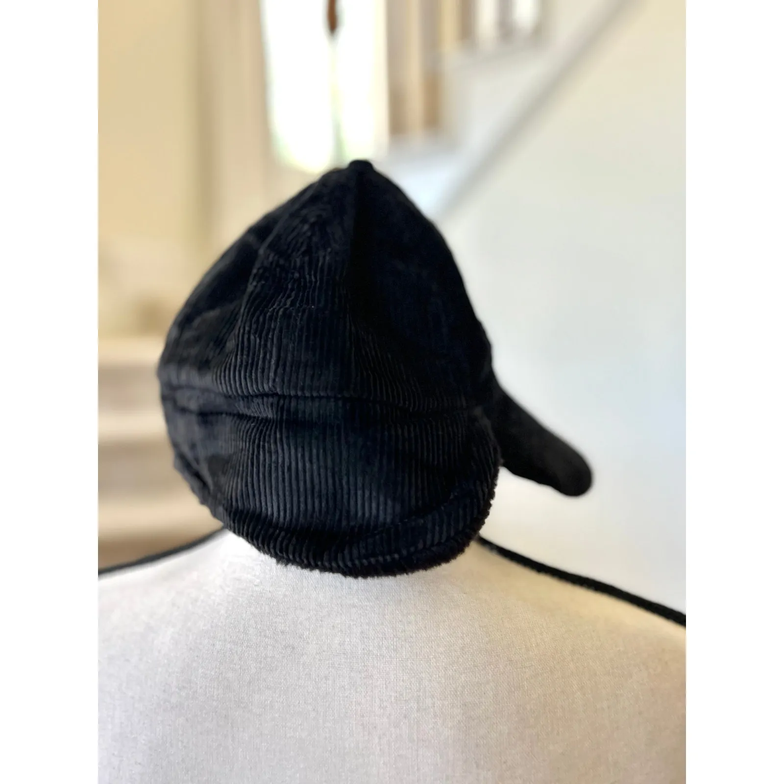 Vintage 90s Tigger Disney Winnie the Pooh Black Corduroy Ear Flap Baseball Cap - Image 4