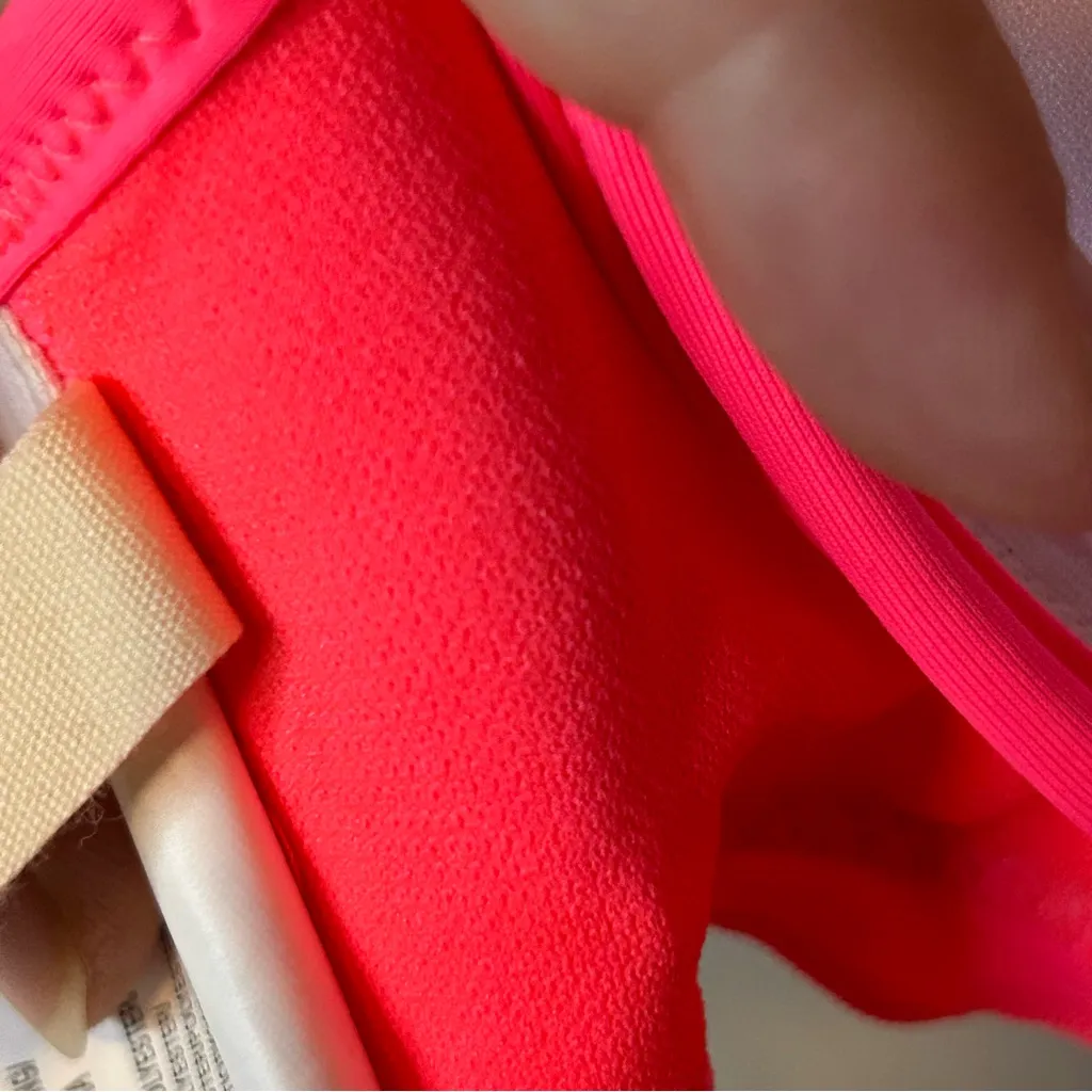 Hobie Neon Hot Pink Bikini Top Solids Push Up Ruffled Underwire Halter Medium - Image 9