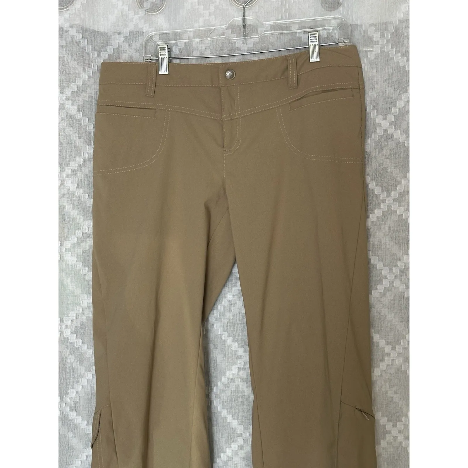 Athleta Dipper Cargo Pants Womens 14 Tan Khaki Hiking Utility Pockets 683761 - Image 3