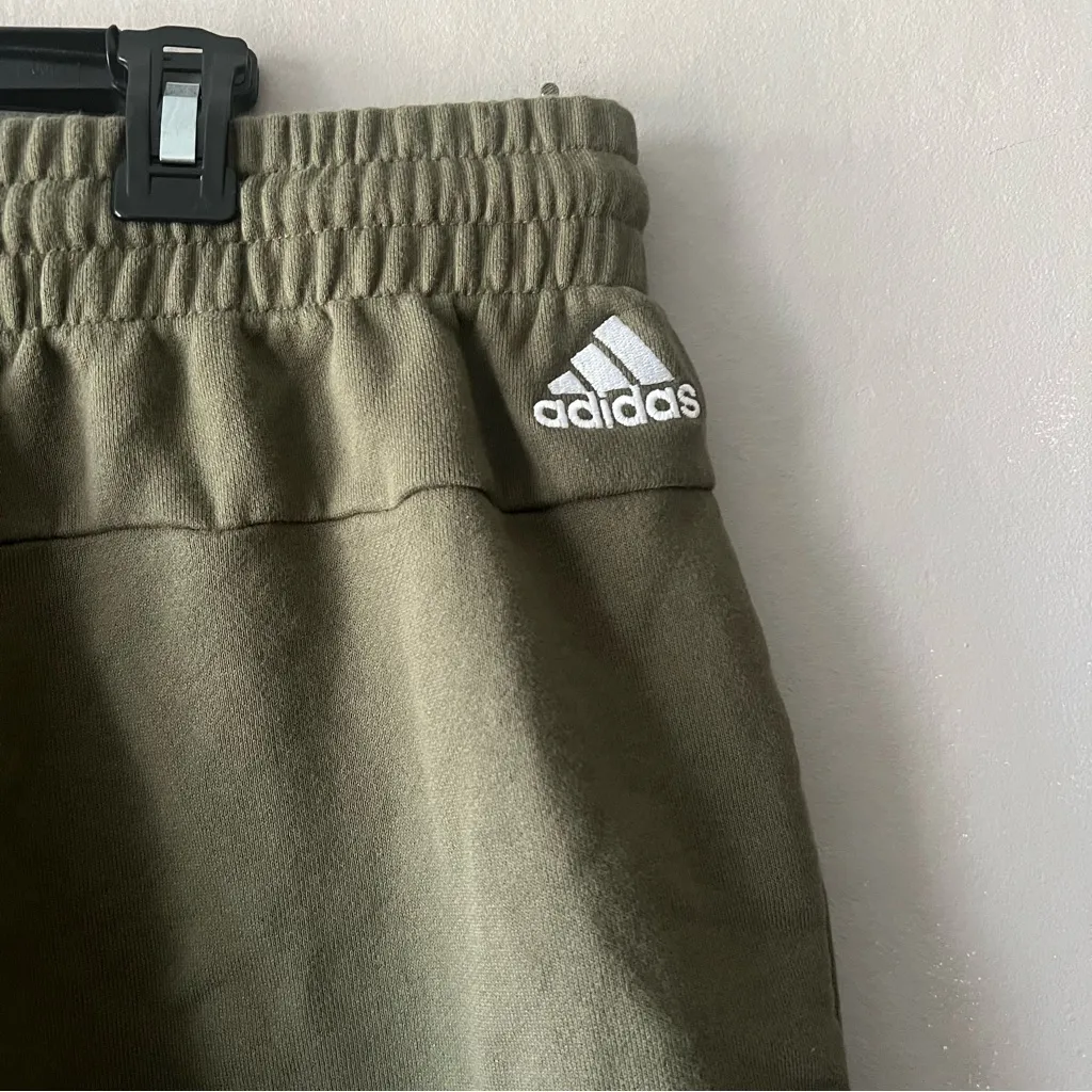 Adidas Sage Green Essentials Linear French Terry Shorts Size 2X - Image 5