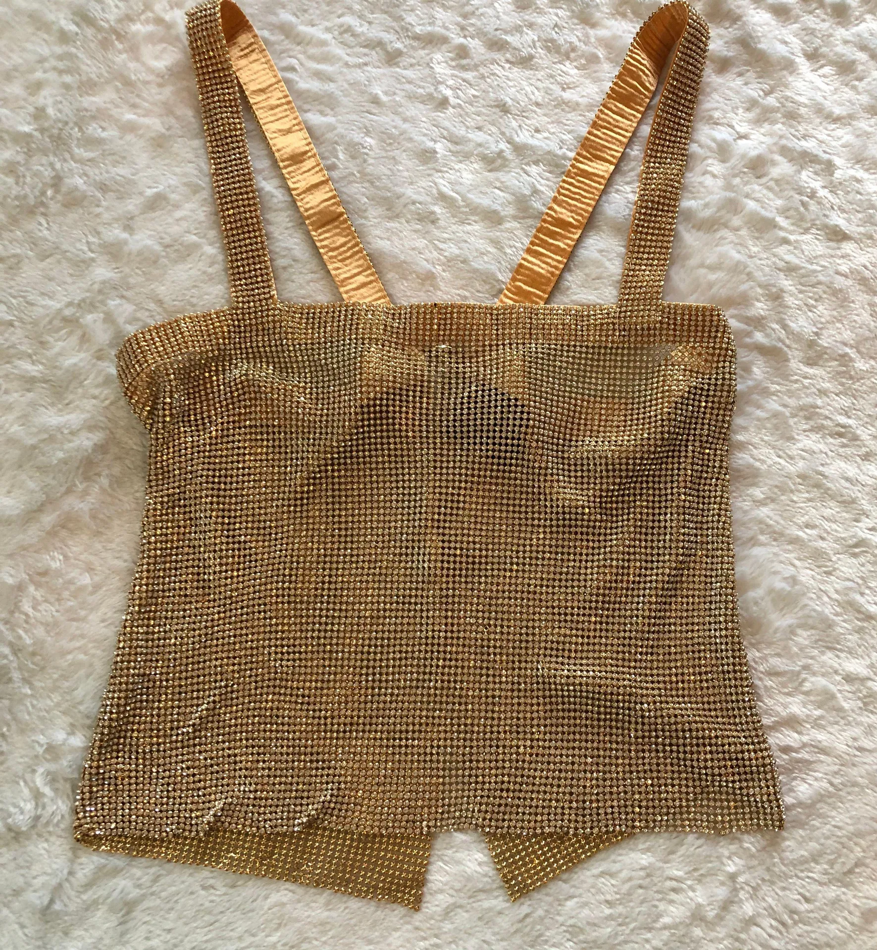 Windsor Gold Mesh Chain Tank Top Sz Med - Image 2