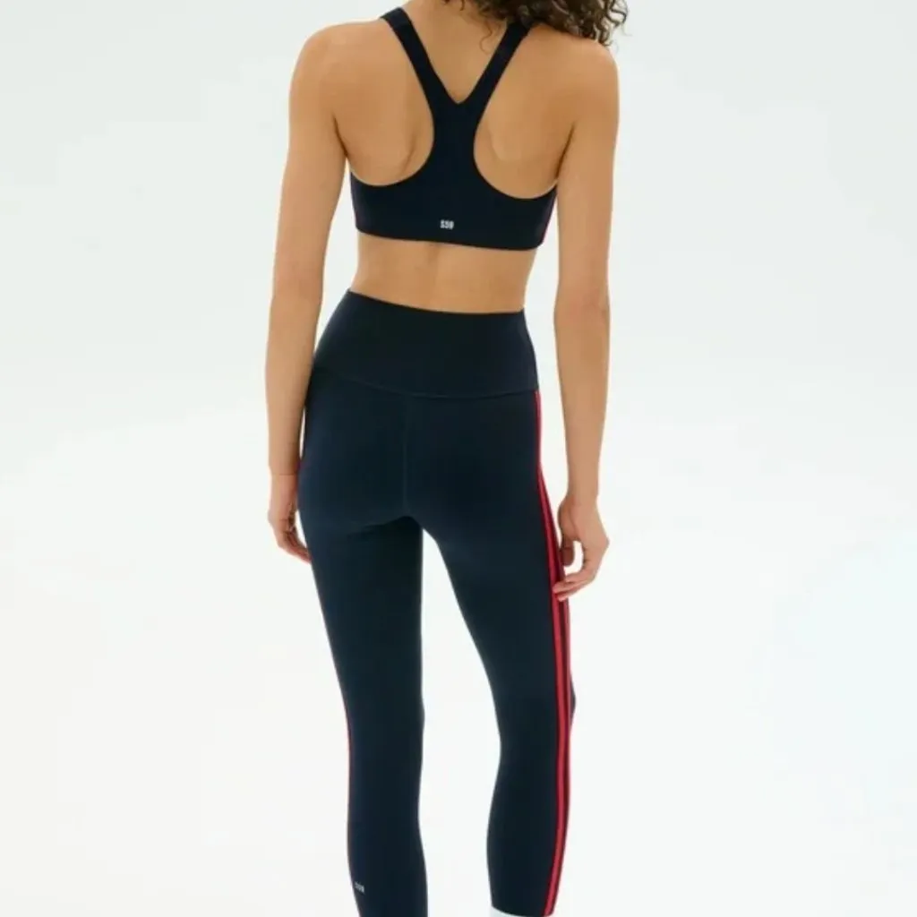 Splits59 Ella High Waist Airweight 7/8 Leggings Indigo Blue / Pirate Red M $128 - Image 3