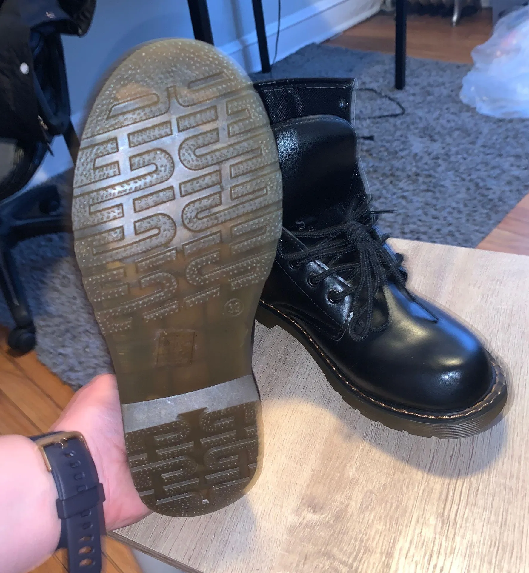 Brand New Black Boots Size 8 - Image 4