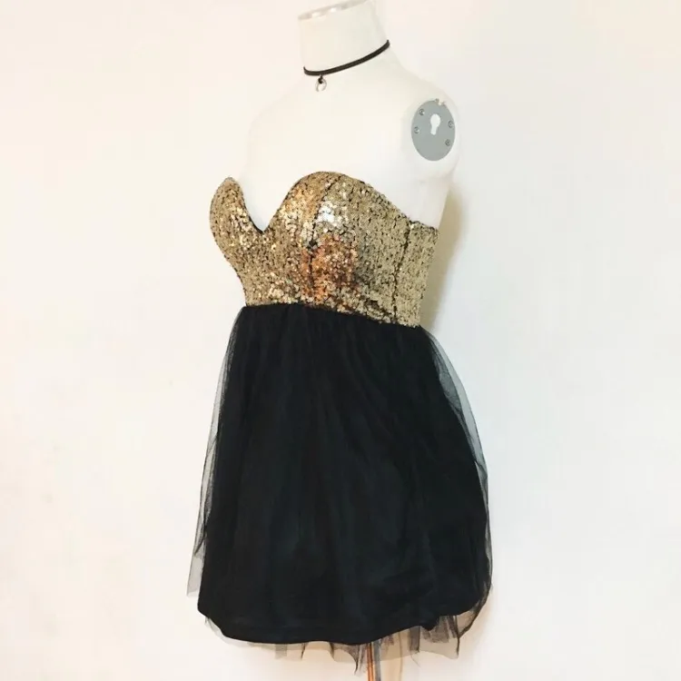 Strapless Sequin Gauze Organza Dress Multiple - Image 4