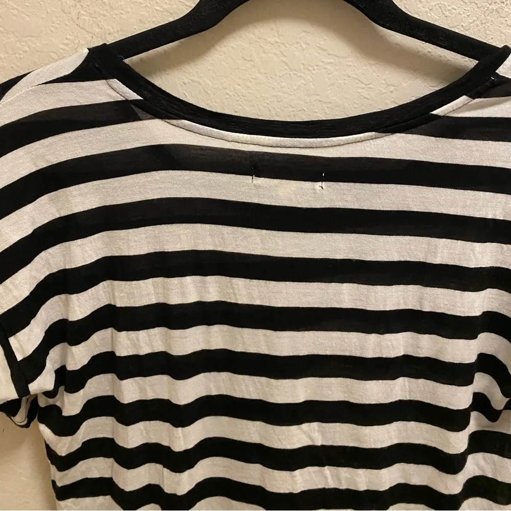 Madewell Black & White Striped Short Sleeve T-Shirt Size XS - Image 7