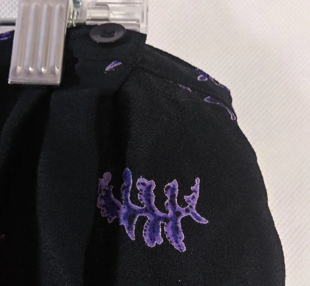 JM Collection Black Purple Paisley Wrap Midi Skirt Whimsygoth Size L - Image 6