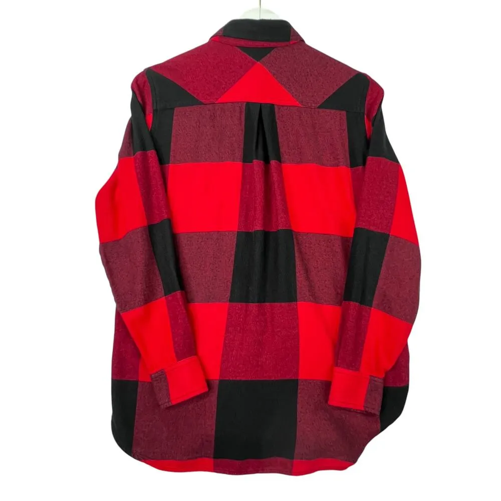 Athleta Heat Gen 2.0 Button Down Flannel Top Long Sleeve Buffalo Plaid Red  XS - Image 4