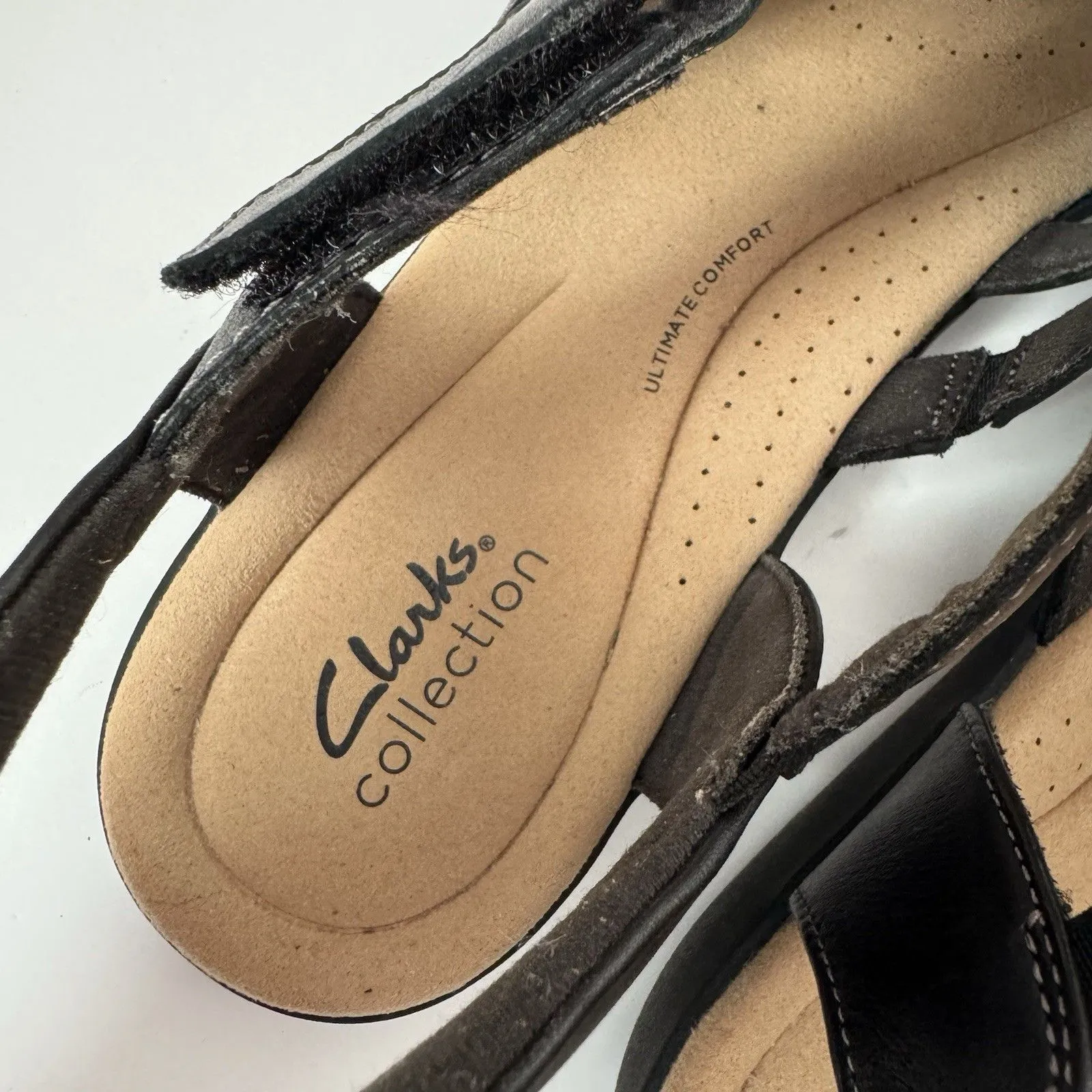 Clark’s Collection Elizabelle Sea Women Black Leather Fisherman Sandals Size 11M - Image 8