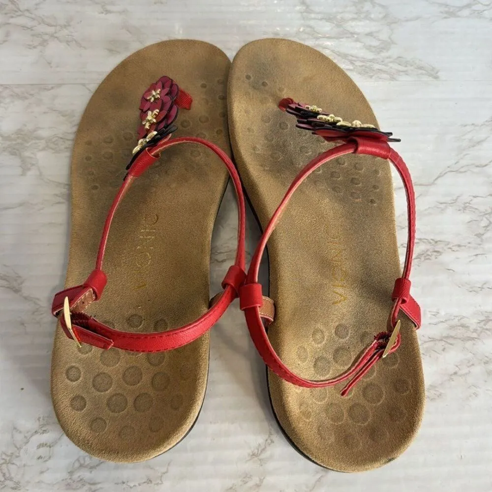 Vionic Womens Paulie Sandal flower detail t strap sandals shoes size 8 - Image 10