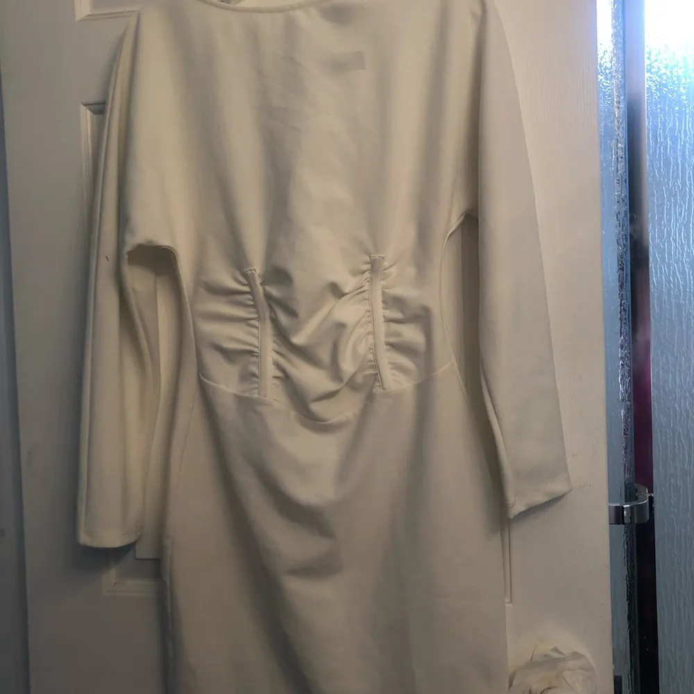 TopShop Long sleeve Cinched Waist Mini Dress White sz 4 NWT - Image 12