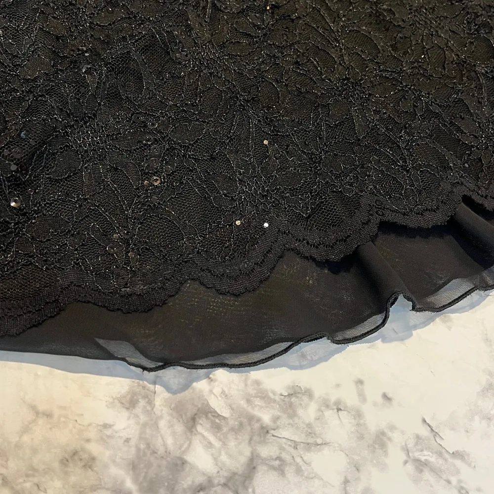 Tiana B Lace Dress Black Size 12 Slip Dress Round Neck Above The Knee Festive - Image 8