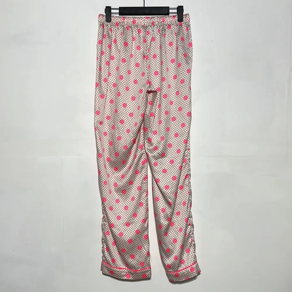 Victoria’s Secret Pink White Black Polka Dot Silky Lightweight Pajama Pants XS - Image 6