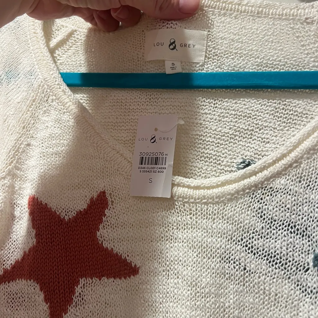 Lou & Grey Multicolor Star Sweater - Cream - Image 3