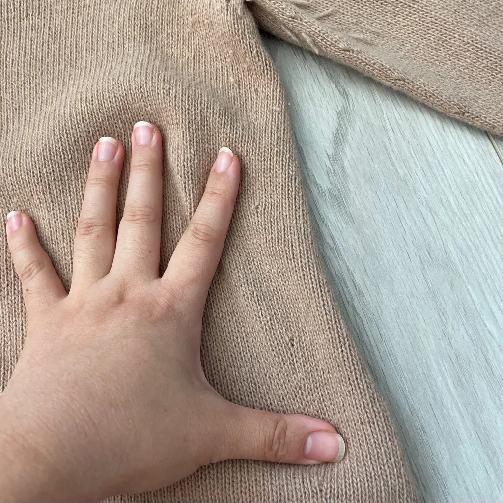 Stefanel Wool Sweater angora lace knit womens Tan (medium) y2k balletcore 2000s - Image 5