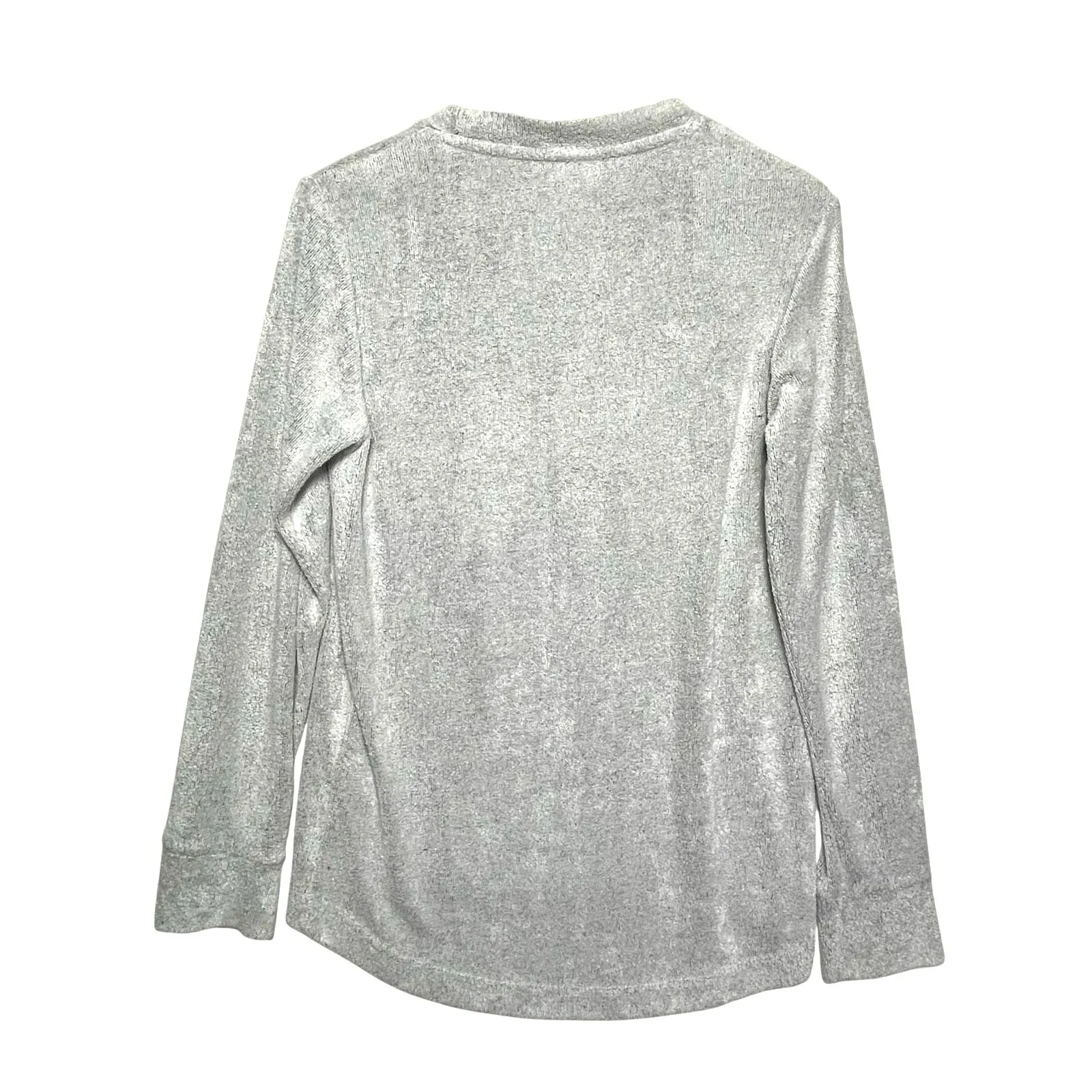 CHRISTMAS SWEATER Women’s Gray Merry & Bright Long Sleeve Fleece Top - Image 3