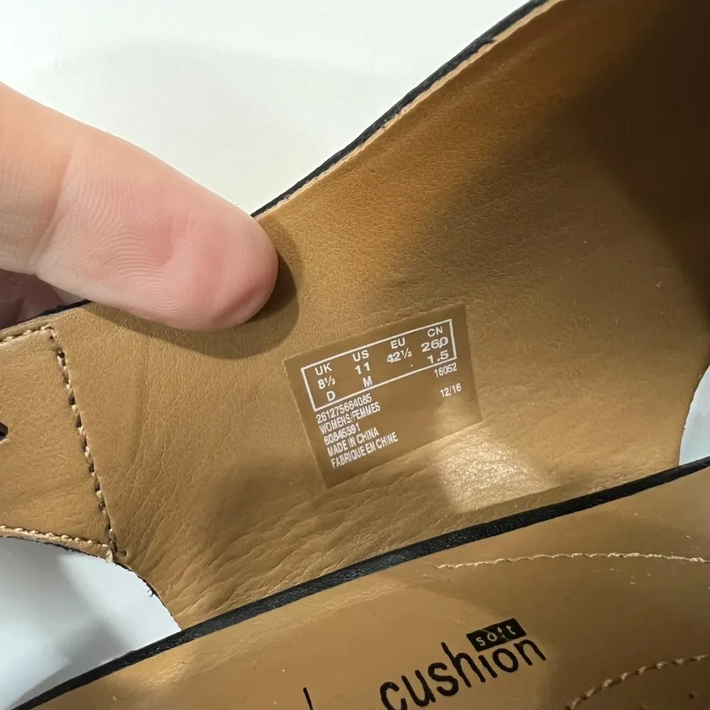 Clarks deva janie black leather Heeled sandals size 11 - Image 6