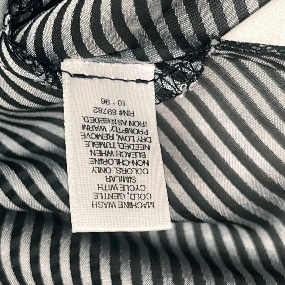 Vintage 1996 Victoria’s Secret Collection Black & White Stripe Slip Dress Size M - Image 12