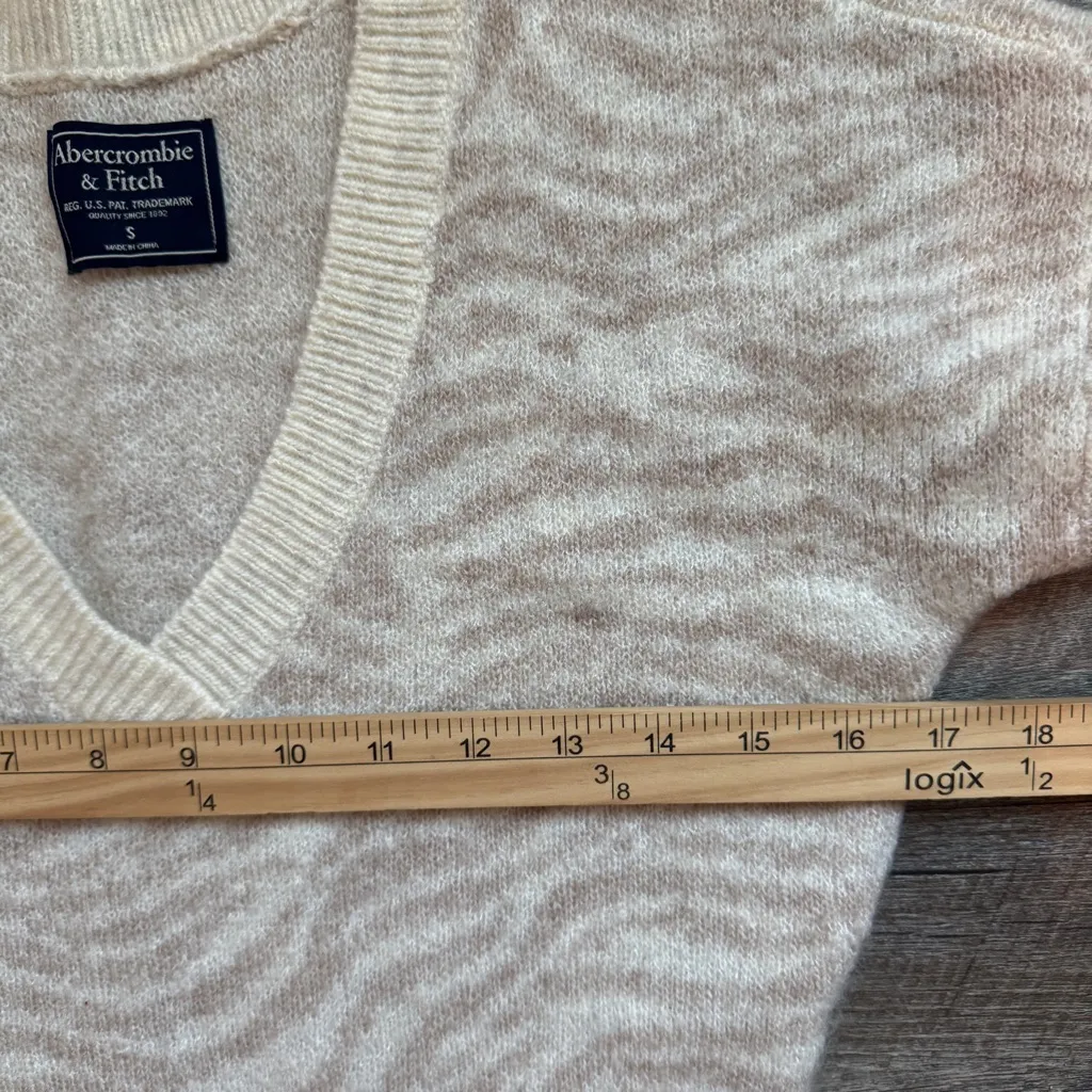 Abercrombie & Fitch Long Sleeve Mini Dress Cream Beige Size Small - Image 6