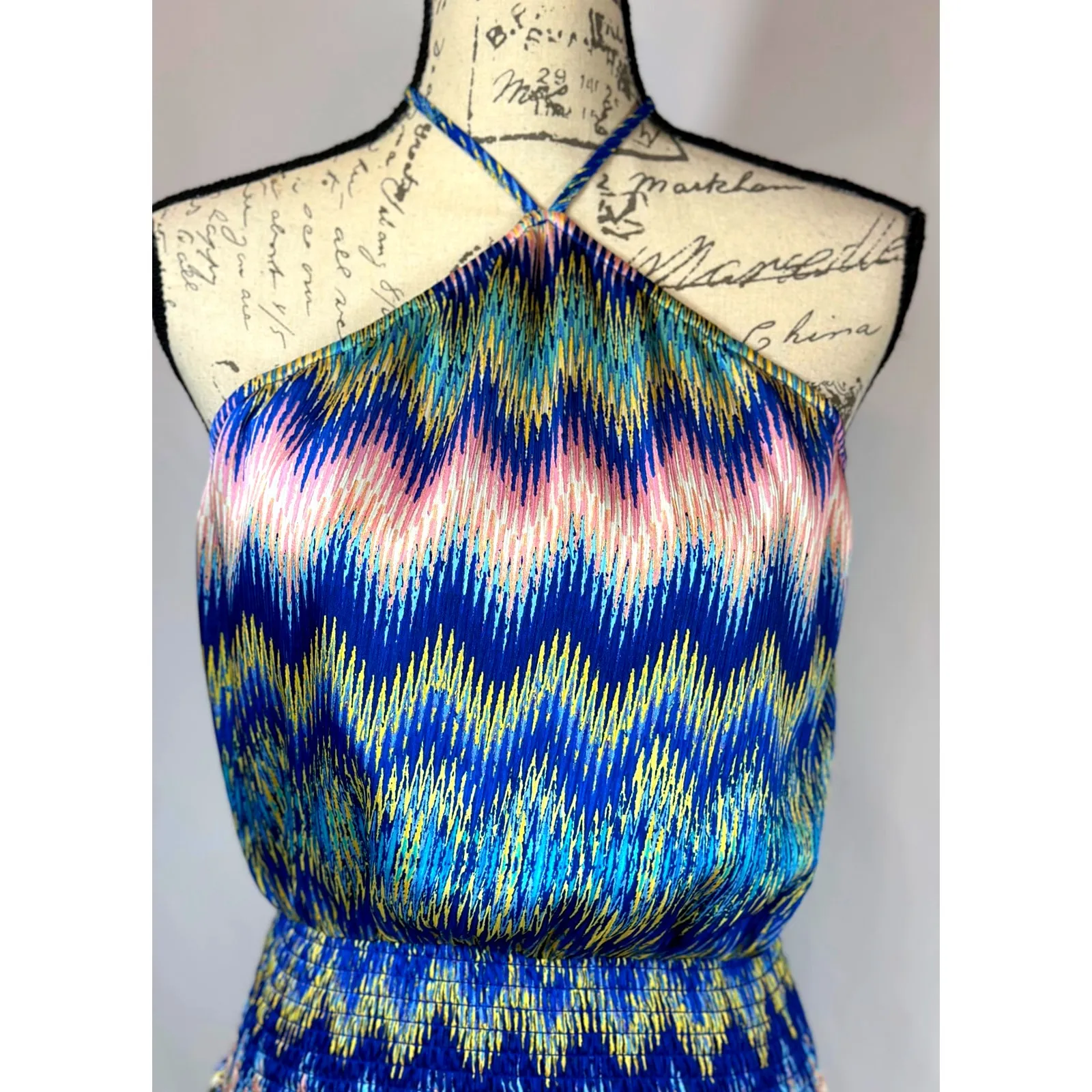 Ramy Brook  Giana Chevron-Print Handkerchief Maxi Dress S - Image 11