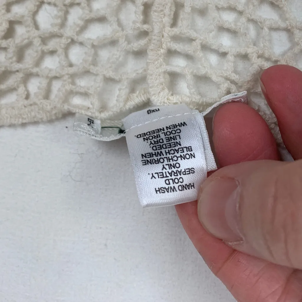 Cato size medium floral Ivory Crochet loose Knit Top mermaid fairy goblin - Image 8