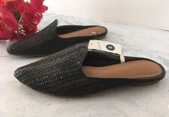 Black Woven Flats, Size 9 - Image 2