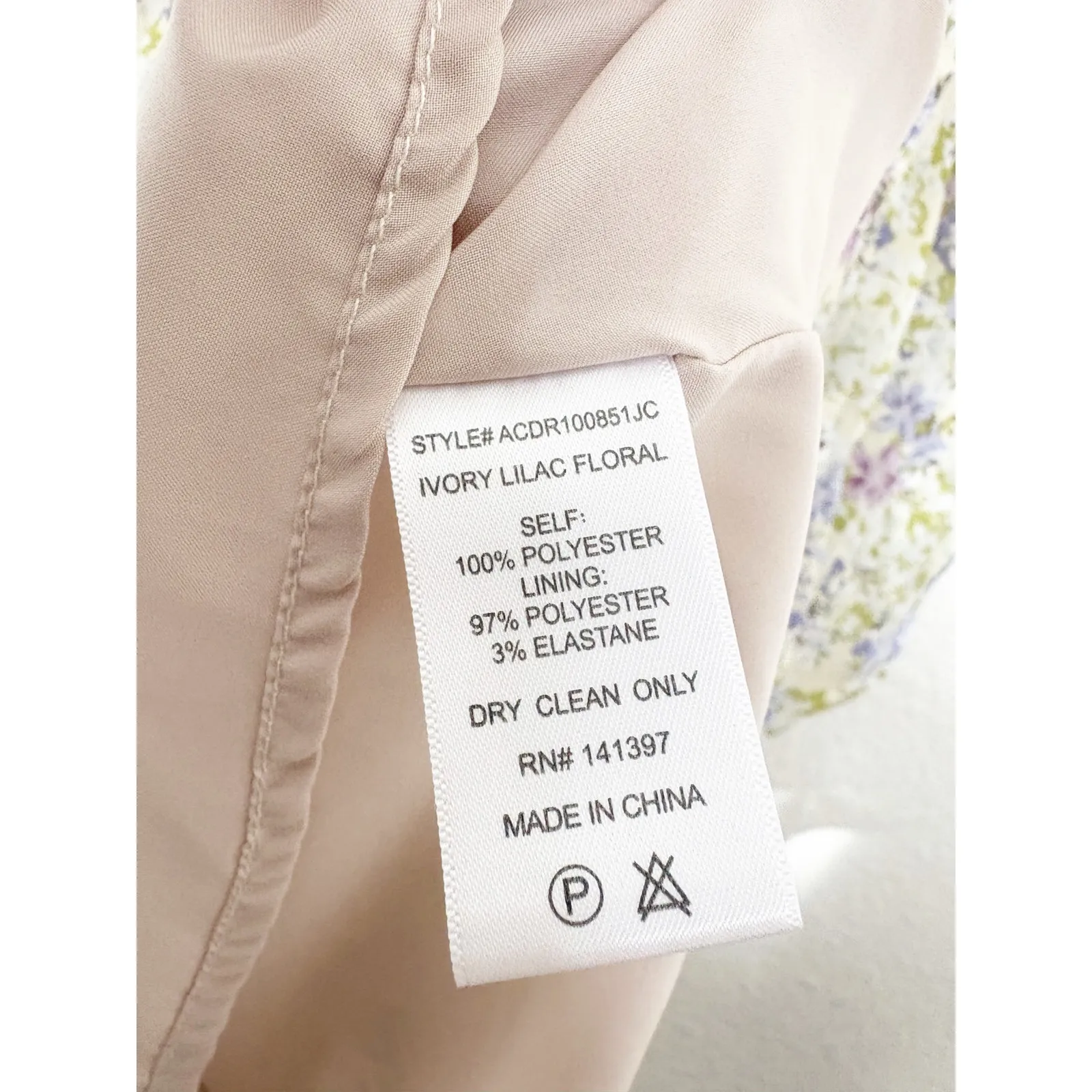 ASTR The Label Anastasia Cutout Mini Dress Small Ivory Lilac Floral Cottagecore Blue - Image 8