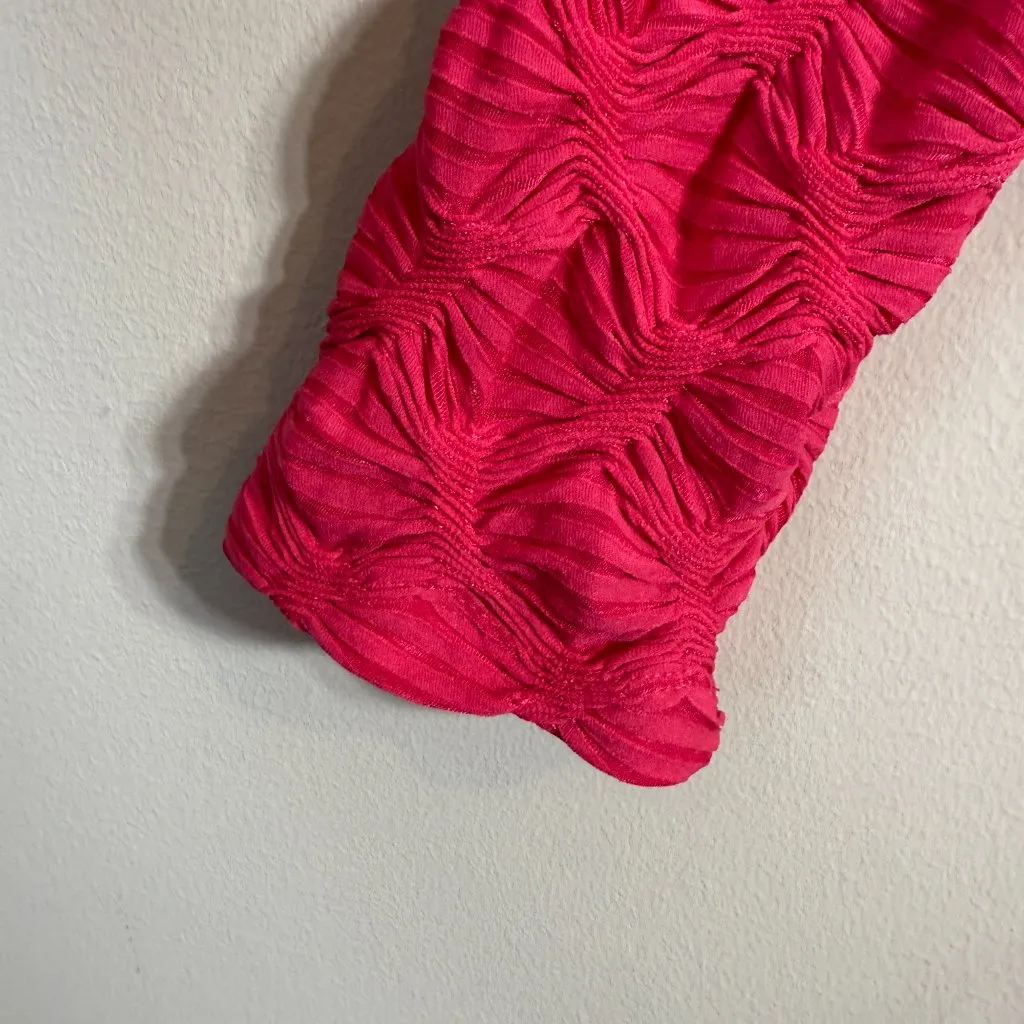 Maeve Anthropologie Long Sleeve Mock Neck Textured Top Women's XL Coral Pink NWT - Image 8