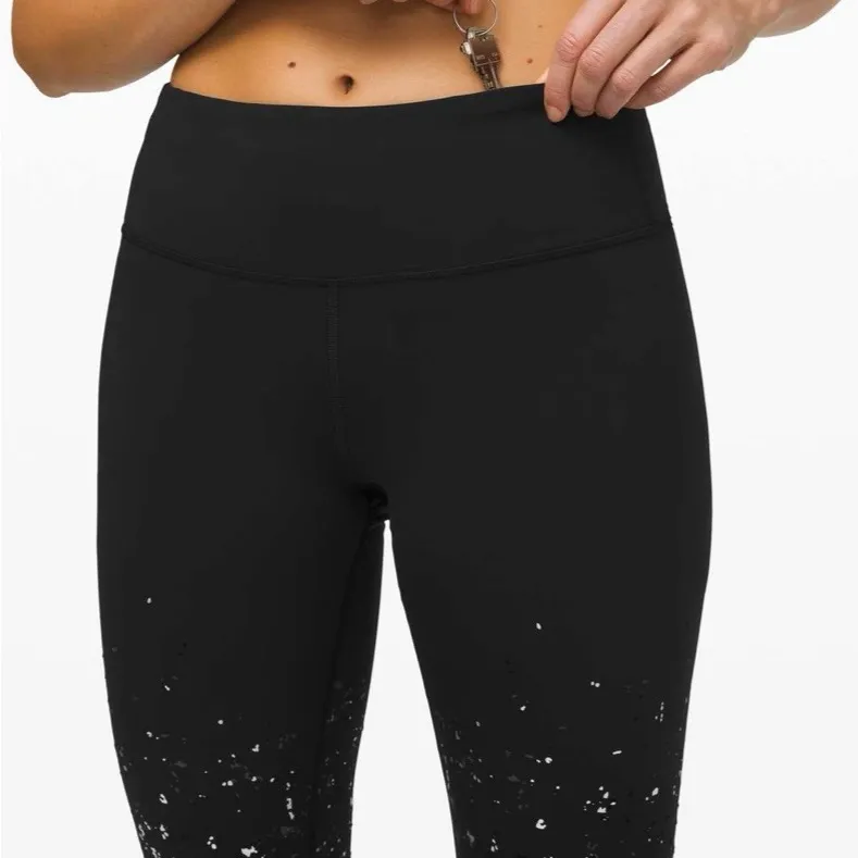 Rare Lululemon Wunder Under Speckle Shine Leggings Black Deep Coal Sz 6 28” 2019 - Image 5