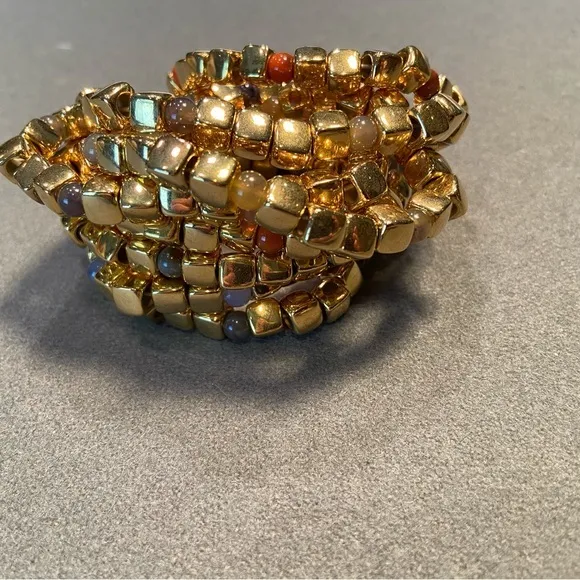 Cousin Claudine NY stretch bracelets‎ gold tone - Image 10