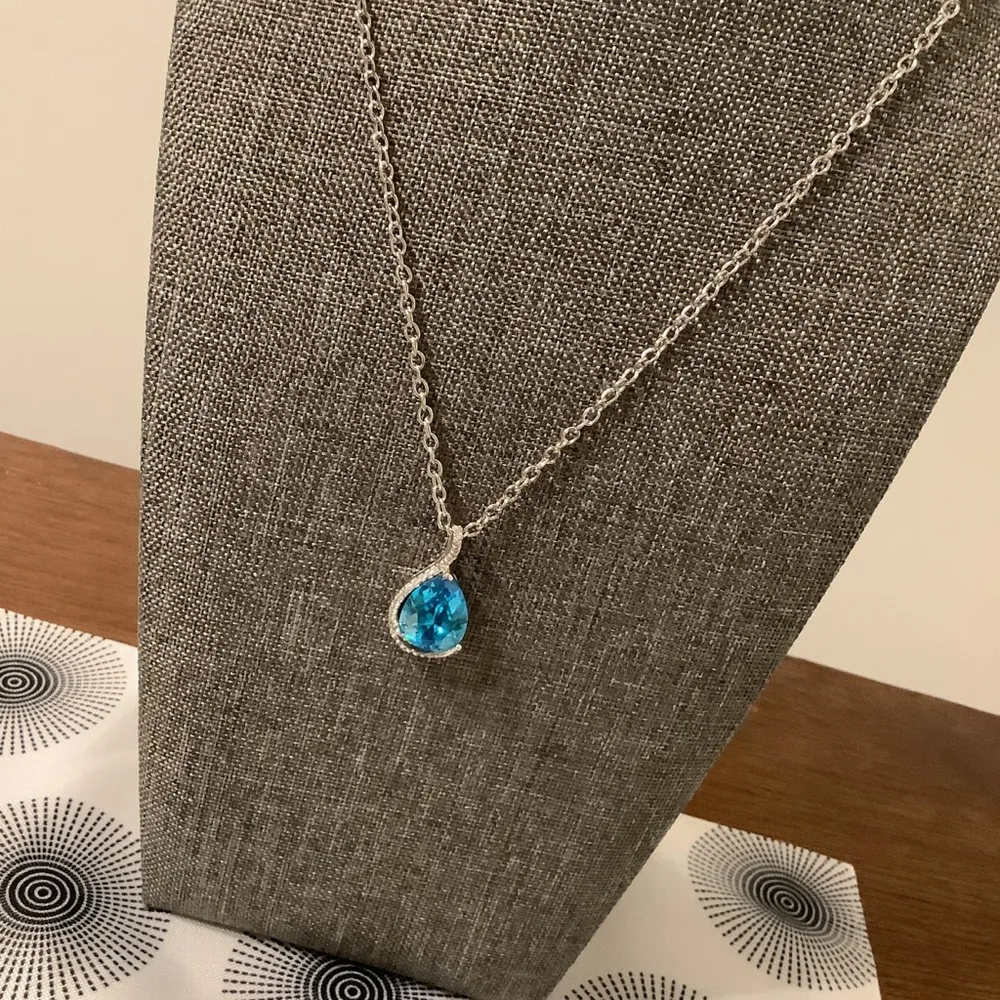 Sky blue crystal necklace - Image 2