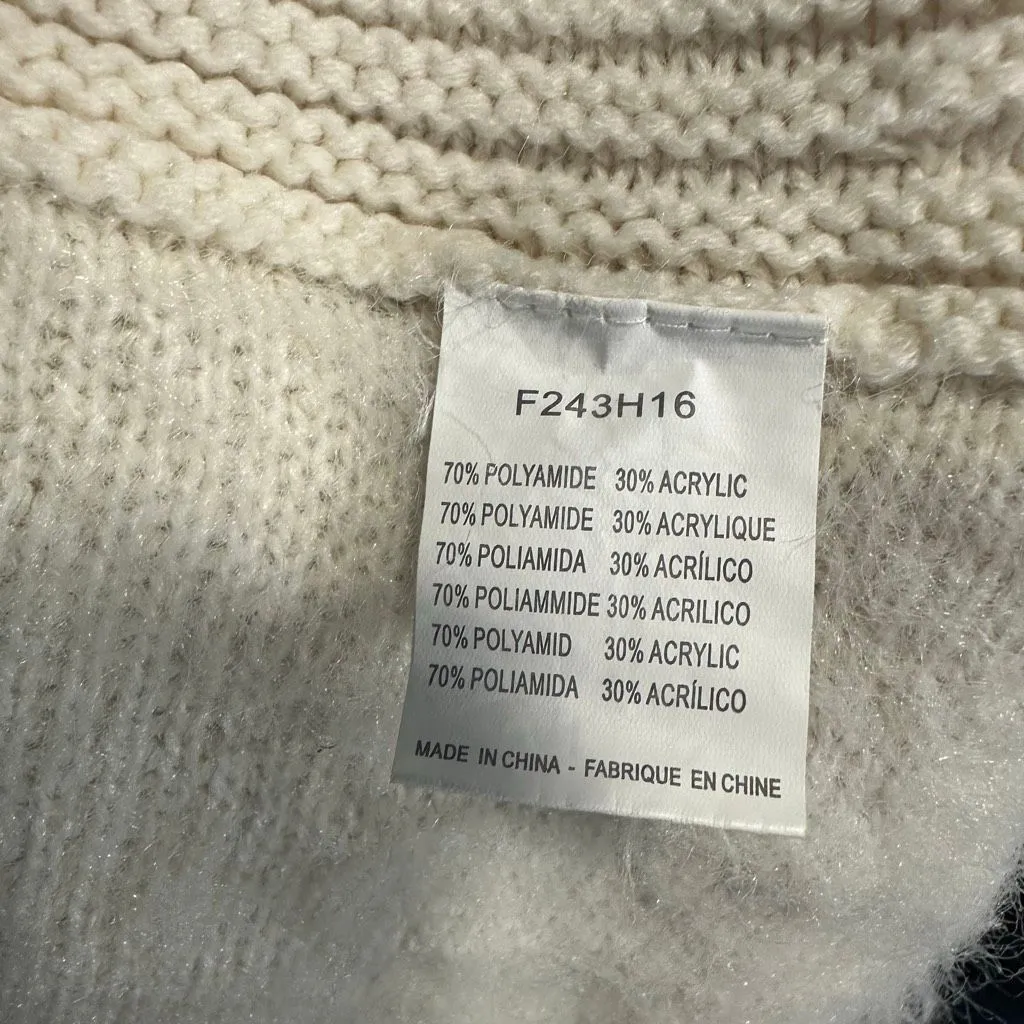 Molly Bracken luxe cream diamond pattern S/M cardigan sweater - Image 5