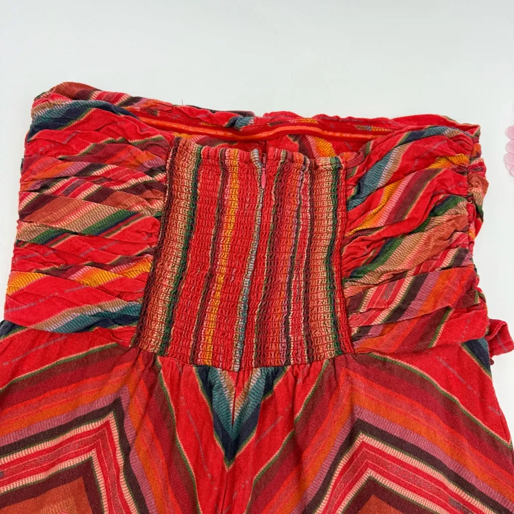 Ranna Gill X Anthropologie Strapless Ruffled Jumpsuit Wide Leg Southwestern Boho - Image 10