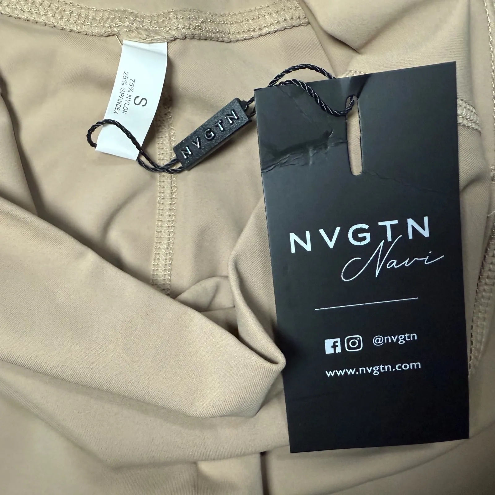 NVGTN Beige Signature 2.0 Leggings NWT High Waisted Seamless Tan Size S - Image 6