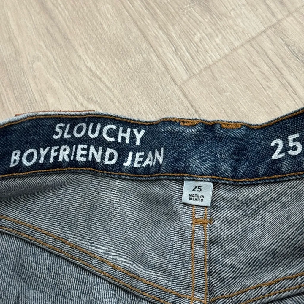 J. Crew Slouchy Boyfriend Distressed Jeans | Medium Blue Classic Denim Wash | 25 - Image 6