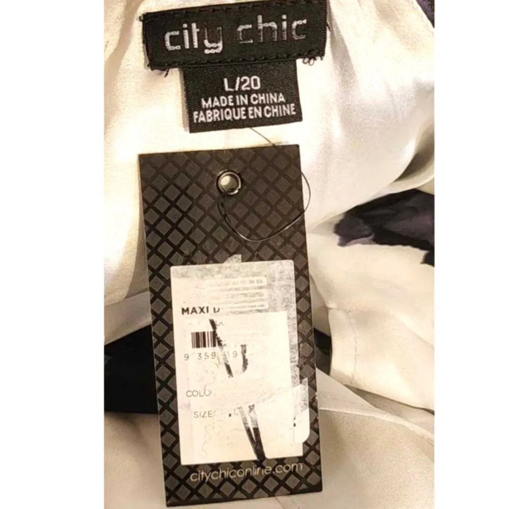 City Chic Delicate Floral Cold Shoulder Maxi Dress Large 20 NEW - Image 3