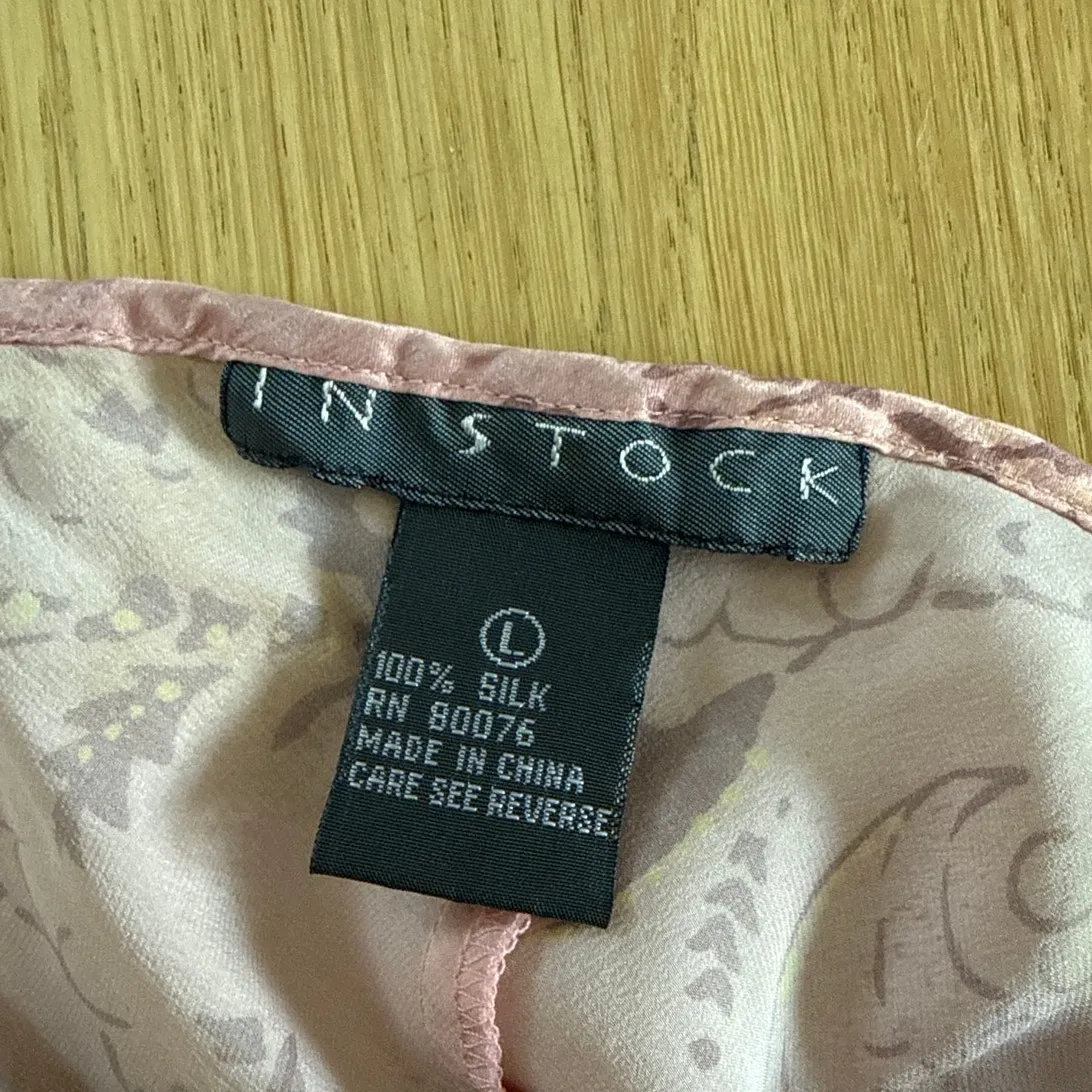 In Stock Floral Silk Mini Dress Sleeveless Size L Pink Size L - Image 3