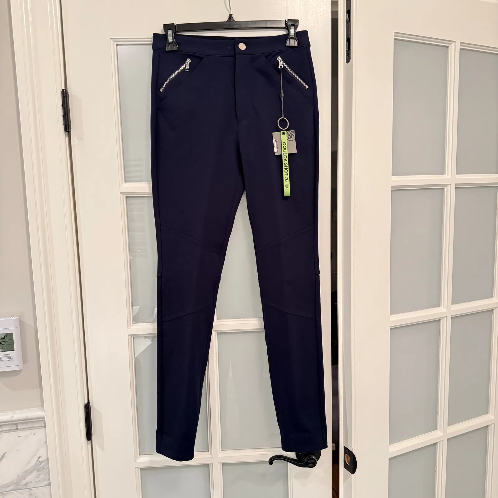 G/Fore Womens Double Knit Moto Twill Stretch Golf Pants Navy Blue Size 4 NWT - Image 4