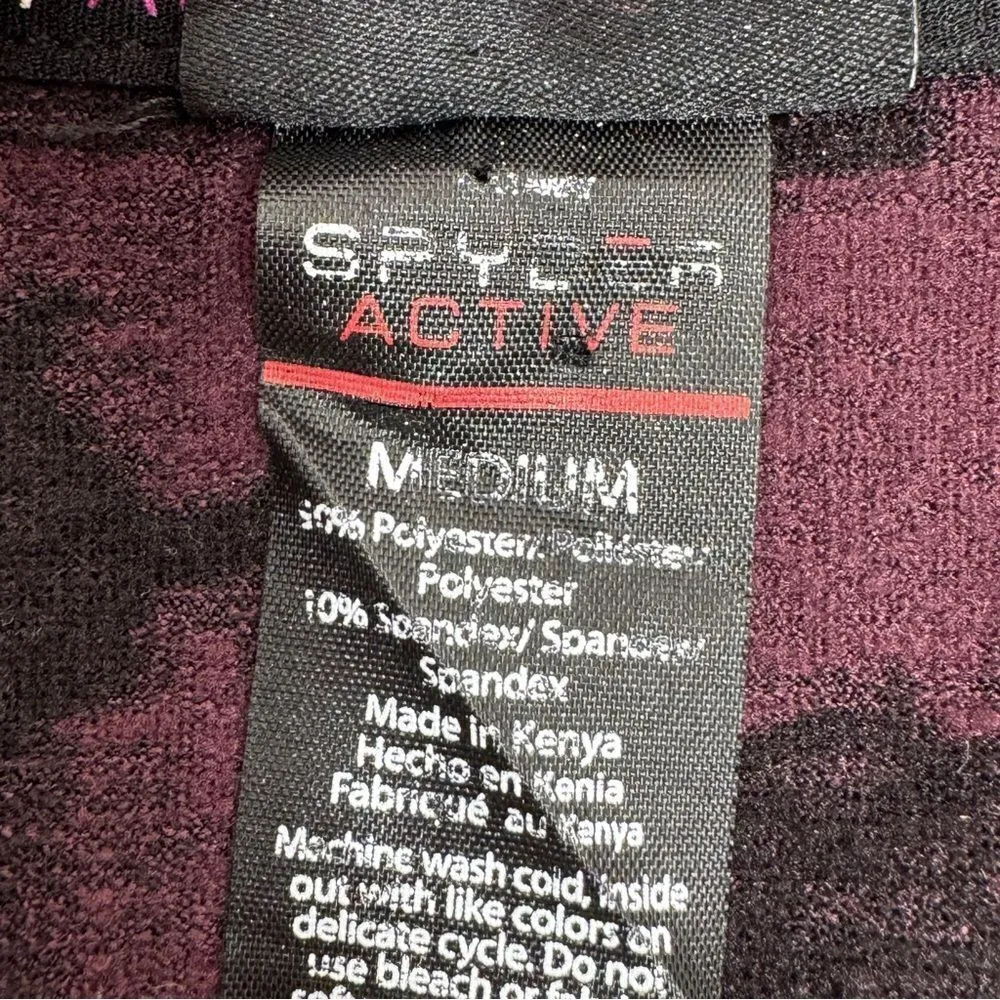 Spyder Active Half Zip Mock Neck Pullover Top Plum Purple Medium - Image 13